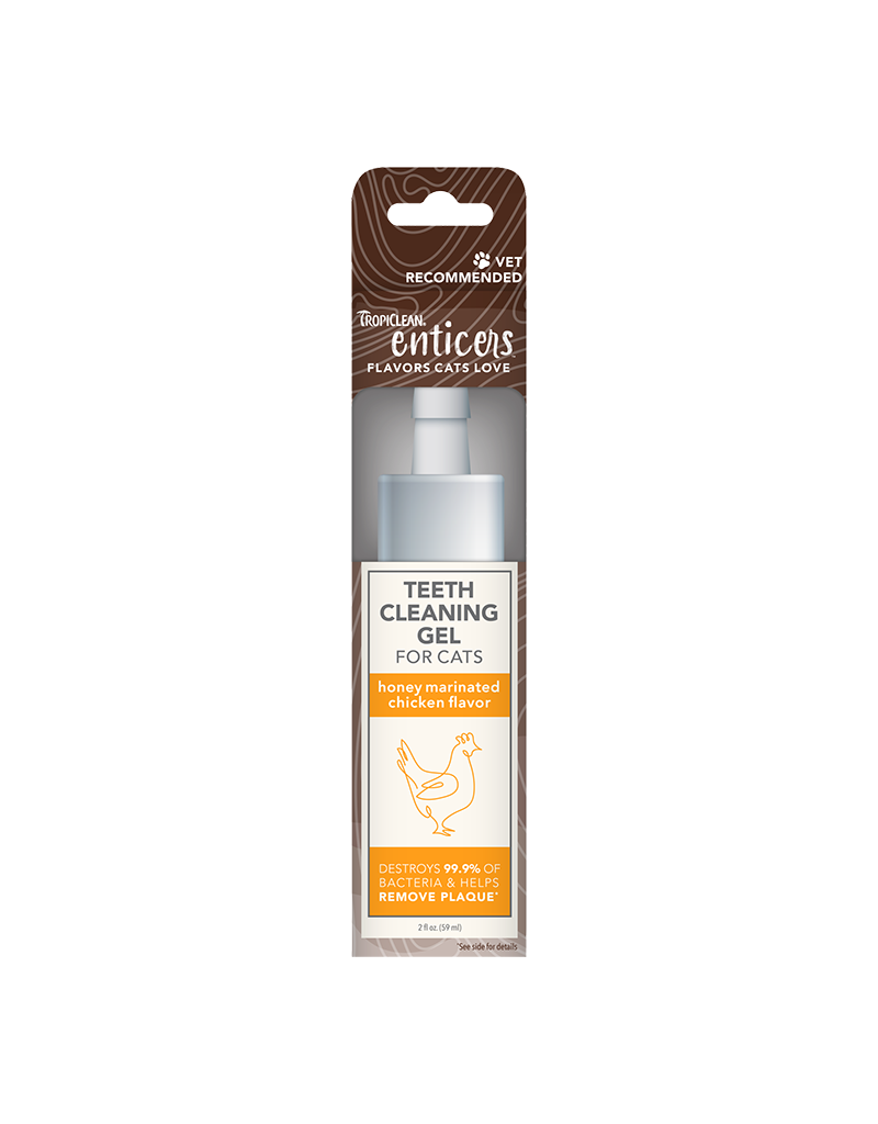 Tropiclean Enticers Chicken Flavor Teeth Cleaning Gel for Cats 2oz