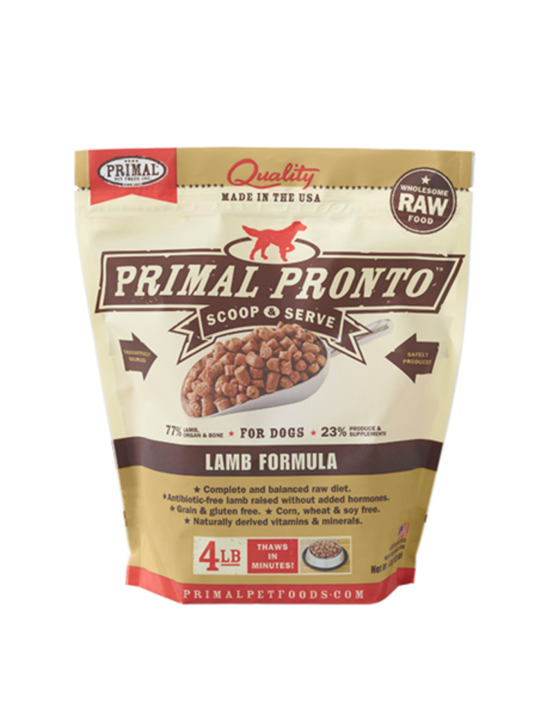 Primal Primal Frozen Raw Pronto Lamb Formula Dog Food 4LB