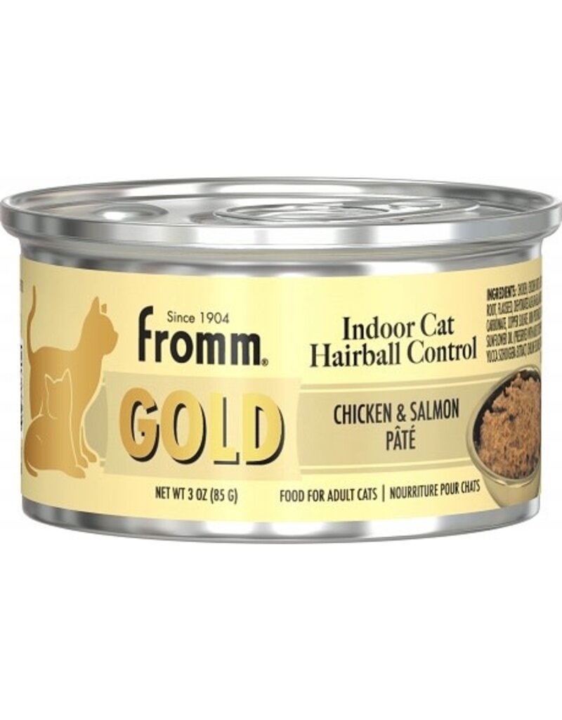 Fromm Fromm Family Gold Indoor Hairball Control Chicken & Salmon Pate Canned Cat Food 3oz