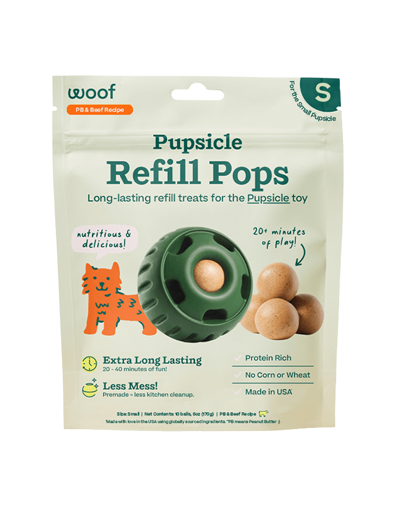 woof WOOF Small Peanut Butter & Beef Refill Pops For Dogs 6oz