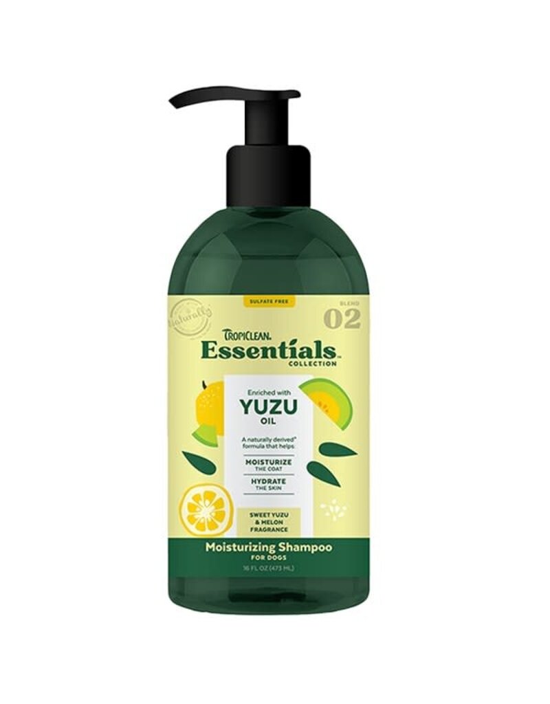 Tropiclean Essentials Yuzu Oil, Sweet Yuzu & Melon Moisturizing Shampoo For Dogs 16oz