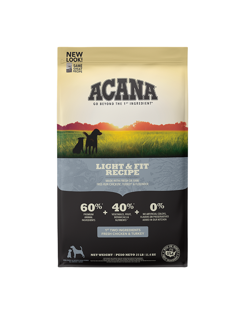 Acana Acana Heritage Light & Fit Fresh Free-Run Chicken-Turkey & Wild Caught Fish Dry Dog Food 25lb