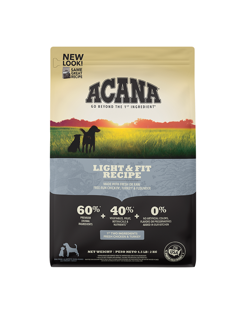 Acana Acana Heritage Light & Fit Fresh Free-Run Chicken-Turkey & Wild Caught Fish Dry Dog Food 4.5lb