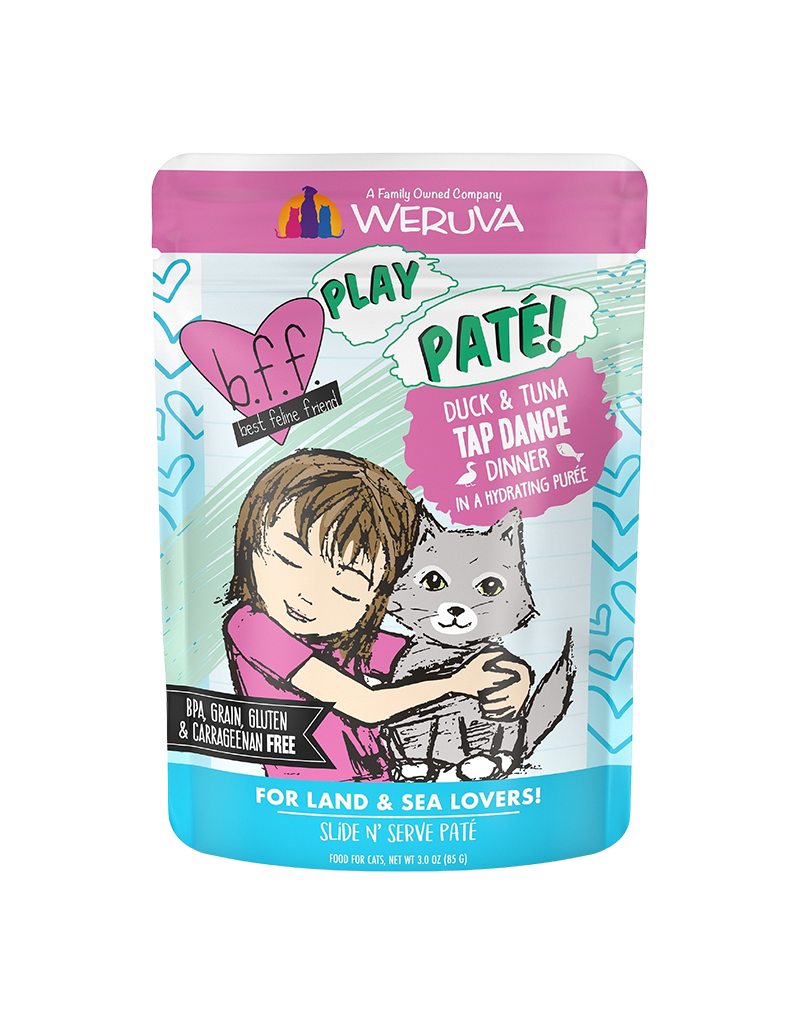 Weruva BFF cat play tap dance duck 3oz pouch