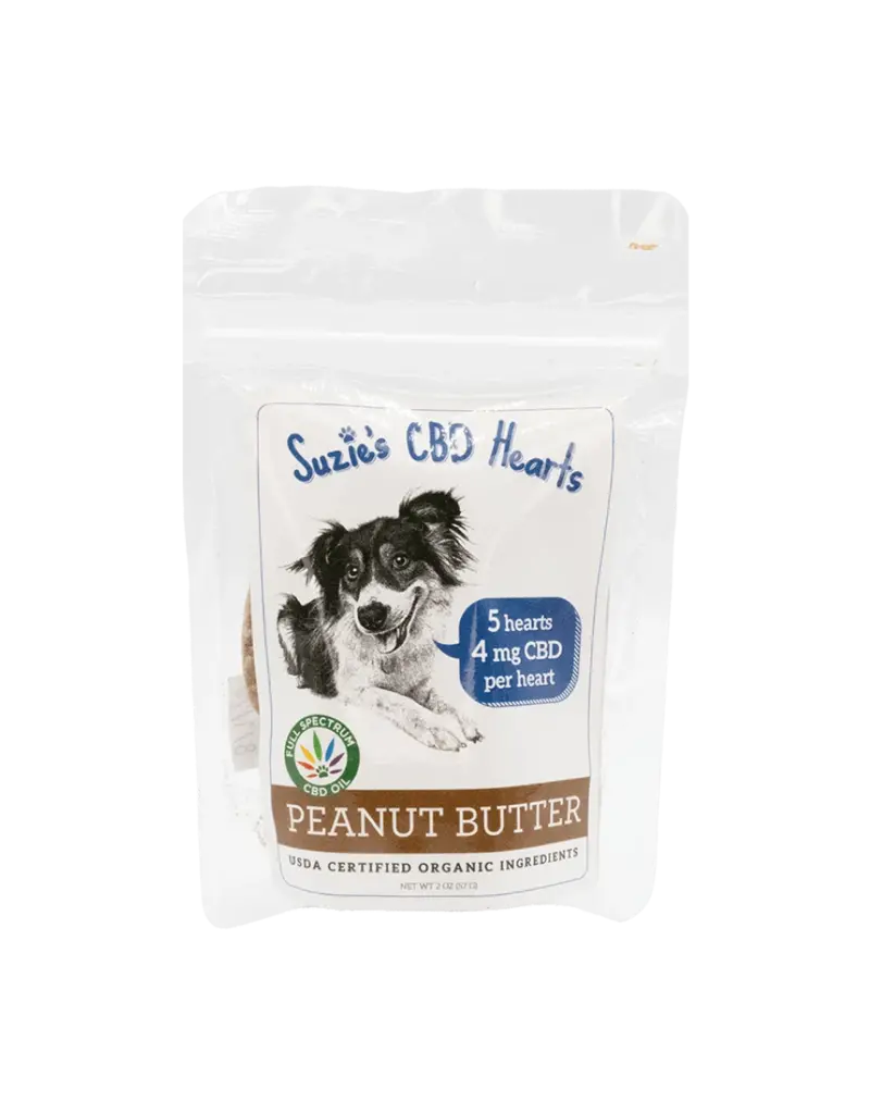 Suzie's CBD Suzie's CBD Hearts Peanut Butter Recipe For Dogs 4mg 5 Count