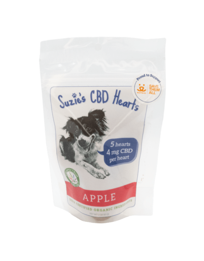 Suzie's CBD Suzie's CBD Hearts Apple Recipe For Dogs 4mg 5 Count