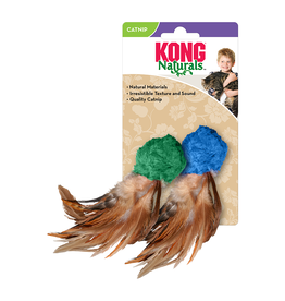 Kong KONG CAT NATURALS CRINKLE BALL W FEATHERS