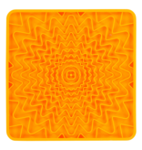 MESSY MUTTS DOG FRAMED SILICONE INTERACTIVE LICKING MAT 10IN X 10IN ORANGE