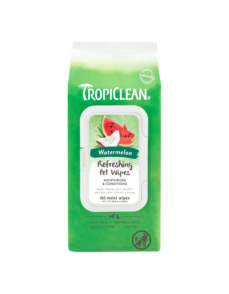 Tropiclean 2-in-1 Watermelon Wipes 100 ct