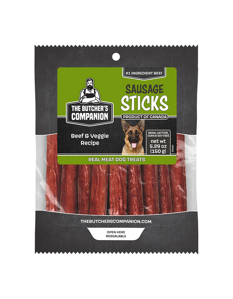 BUTCHER'S COMPANION SAUSAGE STICKS BEEF & VEG 5.29OZ