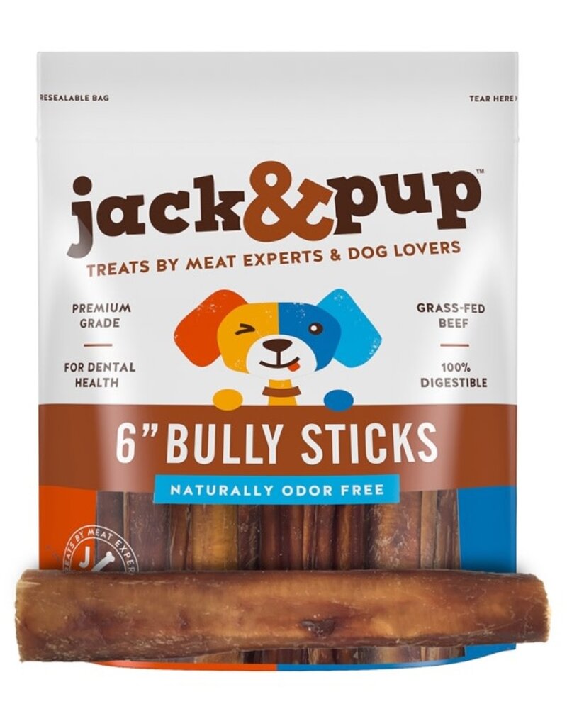Jack&Pup JACK & PUP 6" Bully Stick 1lb (12)