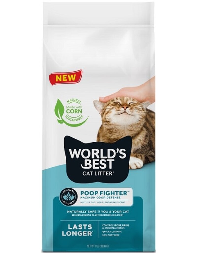 Worlds Best Cat Litter World's Best Poop Fighter 8lb/3 Multi Cat Scented Light Blue