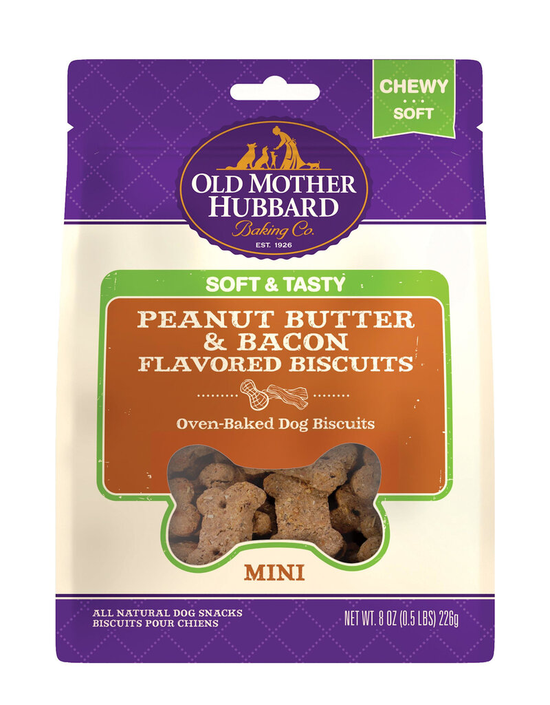 Old Mother Hubbard Old Mother Hubbard Mini Soft & Tasty Peanut Butter & Bacon Dog Biscuits 8oz