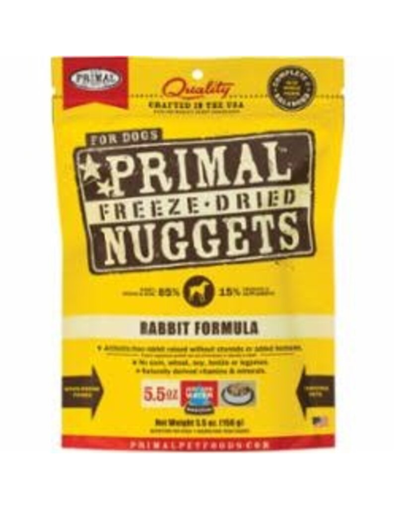 Primal Primal Freeze-Dried Raw Rabbit Formula Nuggets Dog Food 5.5oz