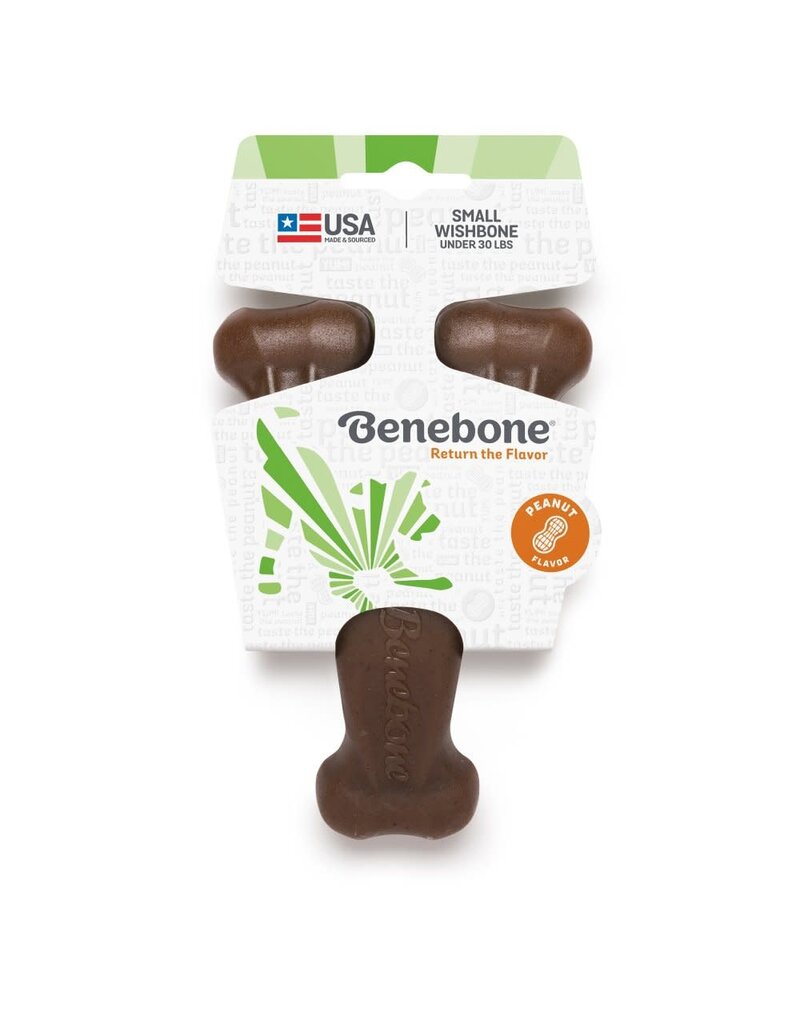 Benebone Benebone Peanut Butter Flavored Wishbone Durable Dog Chew Toy Medium
