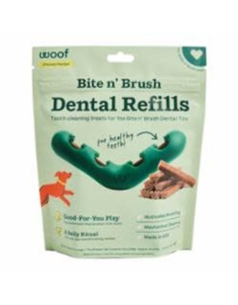 woof Woof Dog Bite N Brush Refill 18 Pack