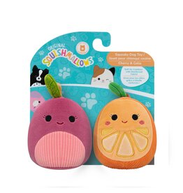 Squishmallows Squishmallows Squeaky Fruit Cherry & Celia Plush Dog Toy