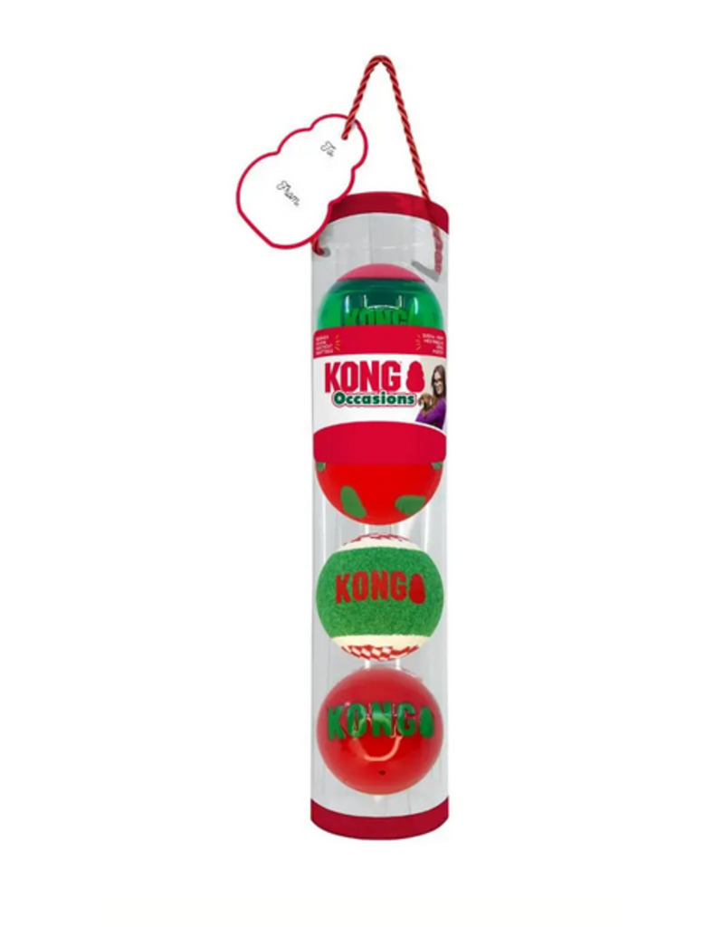 Kong Kong Holiday Occasions Balls Dog Toy Medium 4 pack
