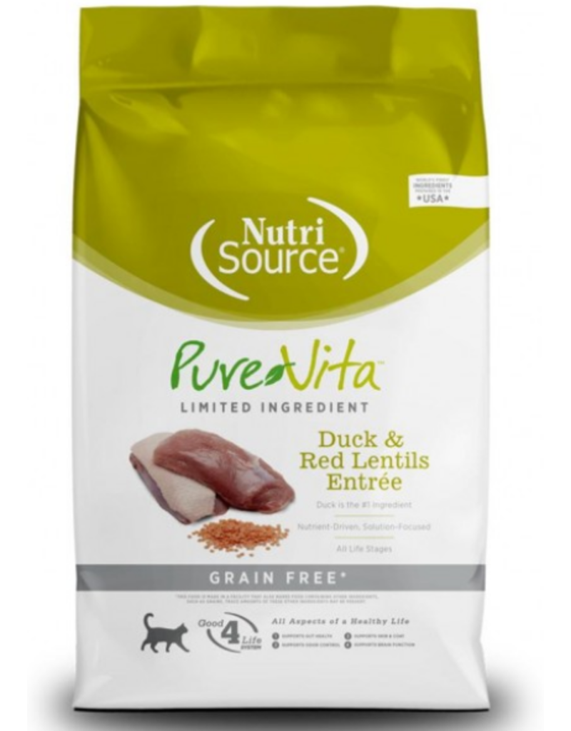 Nutrisource NutriSource Pure Vita Grain Free Duck & Red Lentils Cat 12 lb