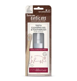 TropiClean Tropiclean Enticers Cleaning Gel & Toothbrush Hickory Bacon For Dogs 2oz