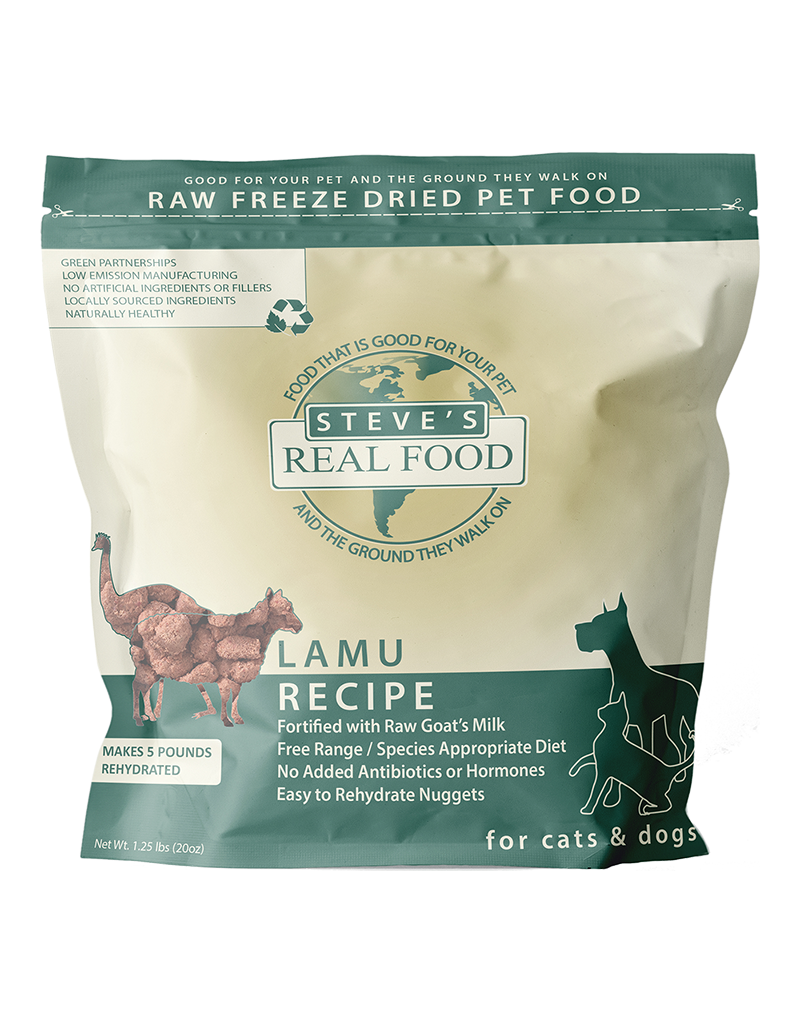 Steve's STEVE'S REAL FOOD DOG CAT FREEZE-DRIED LAMU NUGGETS 1.25LB
