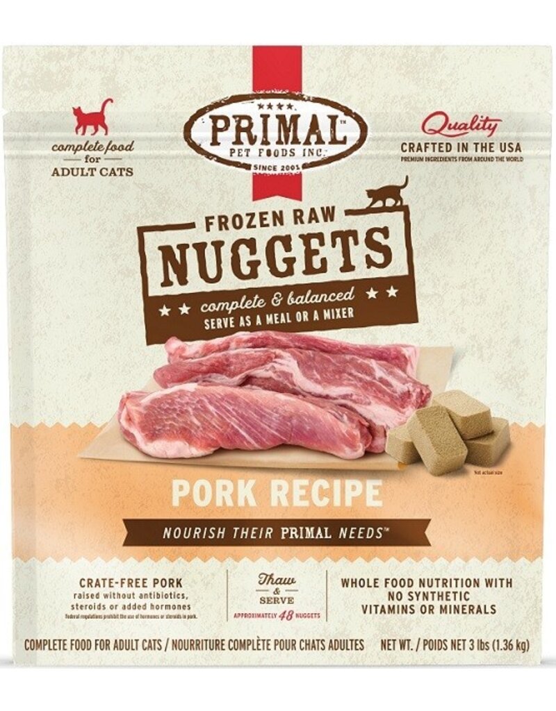 Primal Primal Cat Pork Nuggets 3LB/8 Frozen