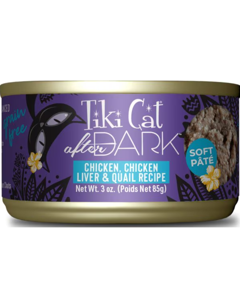 Tiki Cat TIKI PET CAT AFTER DARK CHICKEN, CHICKEN LIVER, QUAIL PATE 3OZ