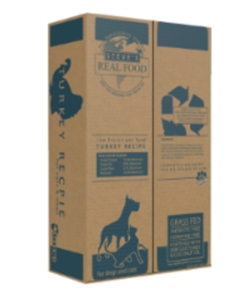 Steve's Real Food Dog Cat Frozen Turkey Nuggets 9.75lb Boz