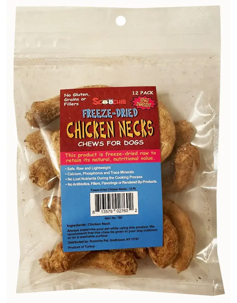 Scoochie Scoochie Freeze Dried Chicken Necks (12 Pack)