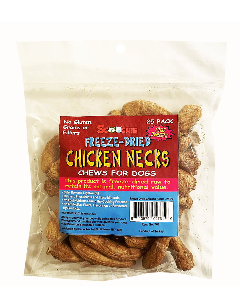 Scoochie Scoochie Freeze Dried Chicken Necks (25 Pack)
