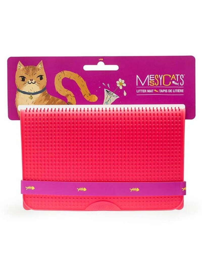 Messy Mutts Messy Cats Soft Silicone Litter Mats Red