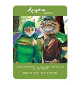 Rawz Rawz Aujou Chicken Breast & Chicken Liver Recipe Wet Cat Food 2.46 oz