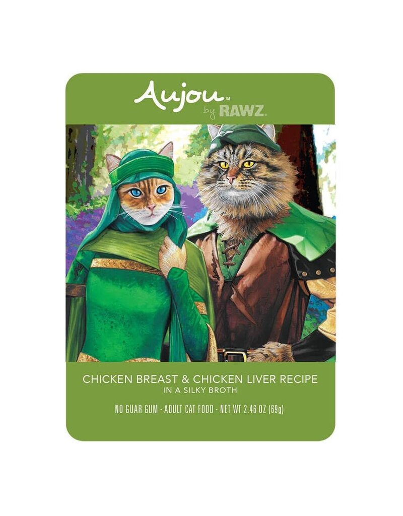 Rawz Rawz Aujou Chicken Breast & Chicken Liver Recipe Wet Cat Food 2.46 oz