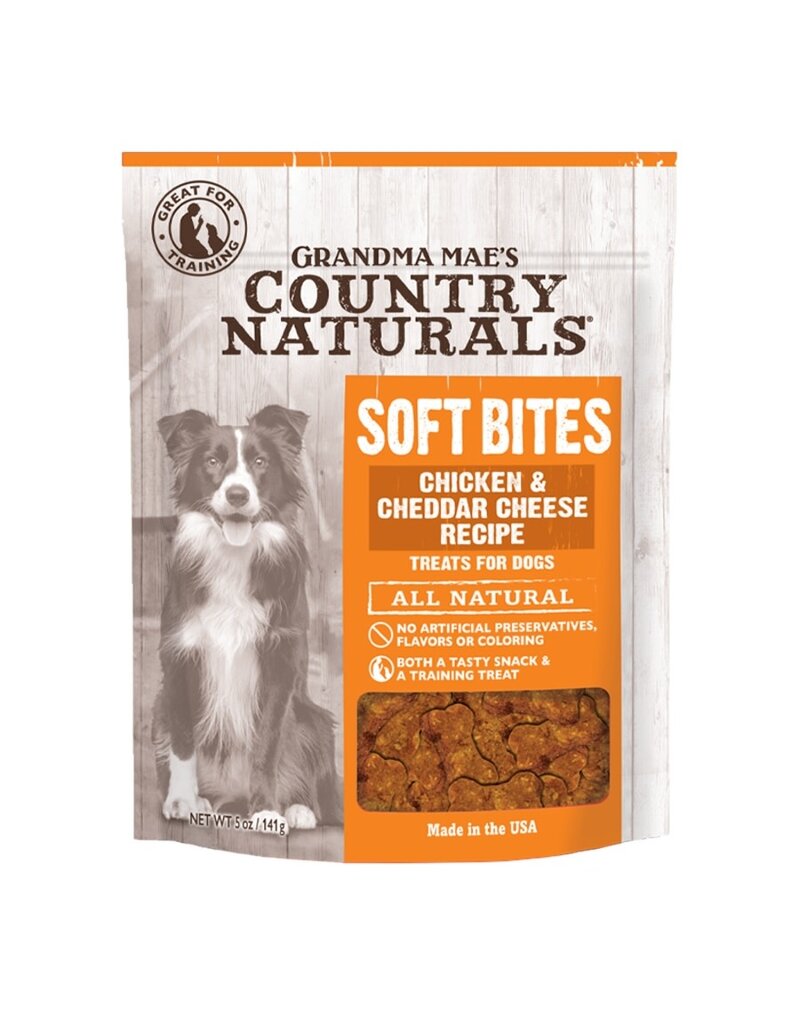 GRANDMA MAE'S COUNTRY NATURALS DOG SOFT BITES CHICKEN & CHEDDAR 5OZ