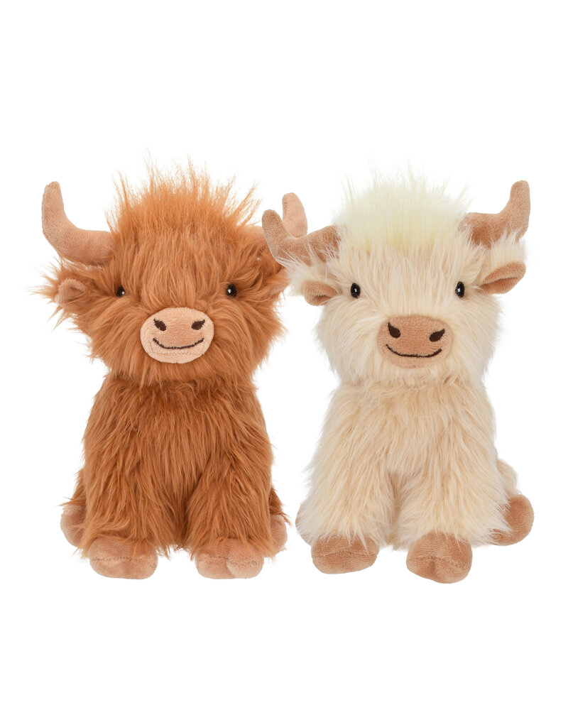 Multipet MultiPet Highland Cow Shaggy Plush Dog Toy 8"