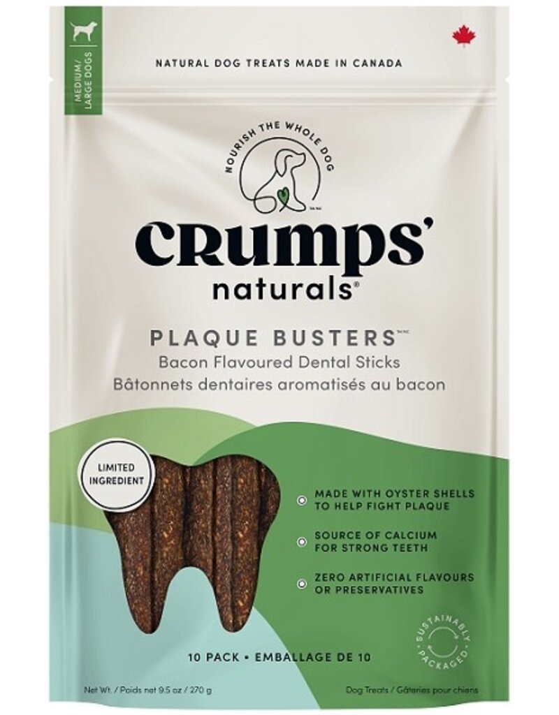 Greenies Crumps Naturals' Dog Plaque Busters with Bacon 7"