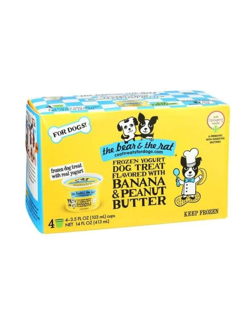 The Bear & The Rat Peanut Butter & Banana Frozen Yogurt Dog Treat 4 Pack