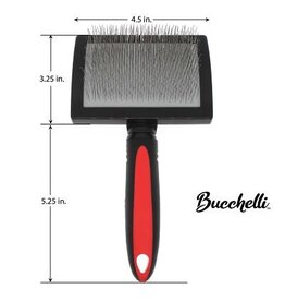 Bucchelli Curved Slicker Brush with Long Firm Pins for Thick Hair