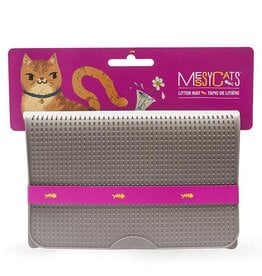 Messy Mutts Messy Mutts Cat Silicone Litter Mat Grey 17.75X12.75