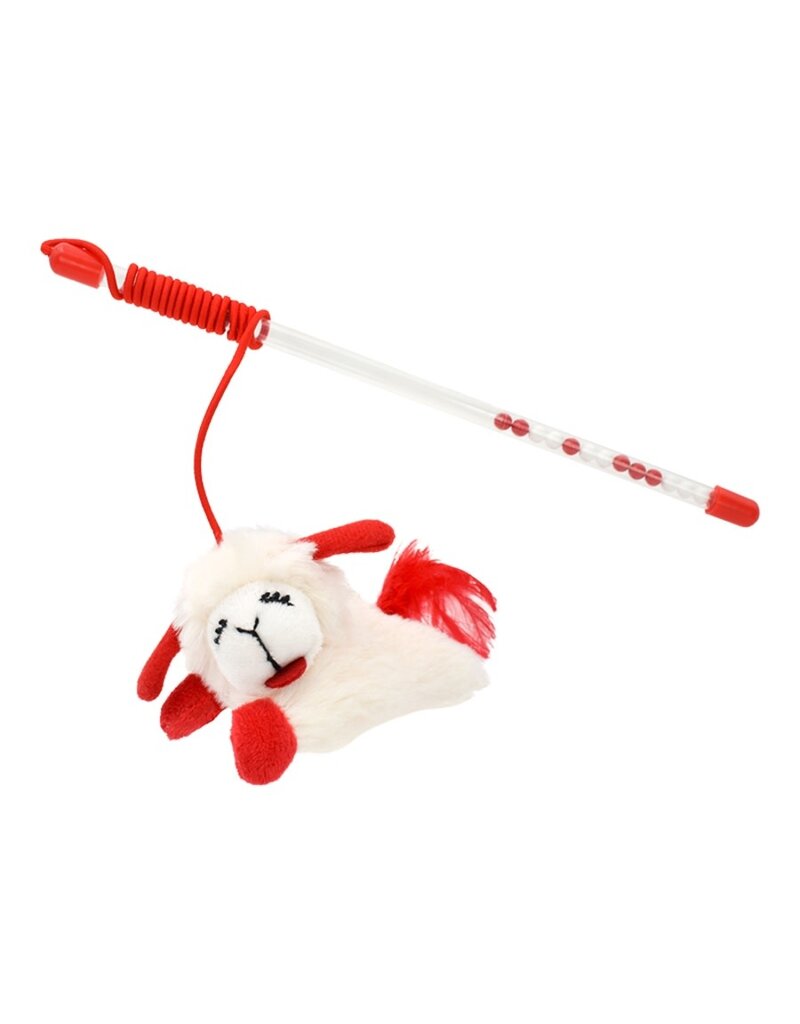 Multipet MULTIPET CAT LAMB CHOP WAND REFILLABLE 12 INCHES