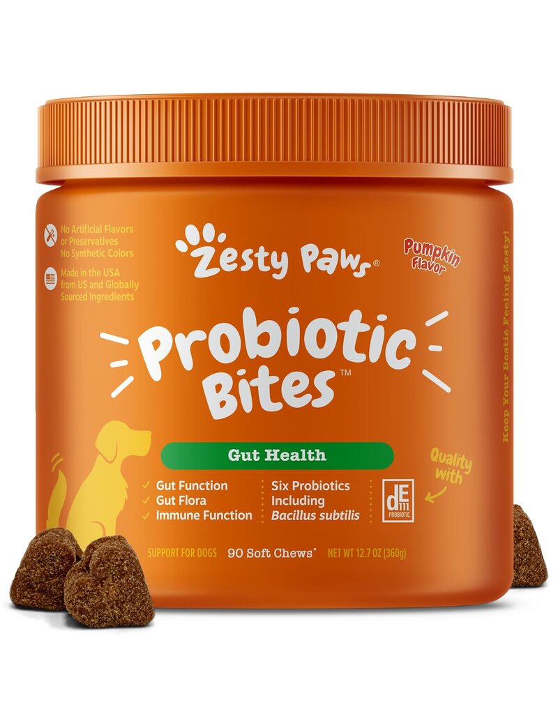 Zesty Paws Probiotic Bites Pumpkin Dog 90 ct