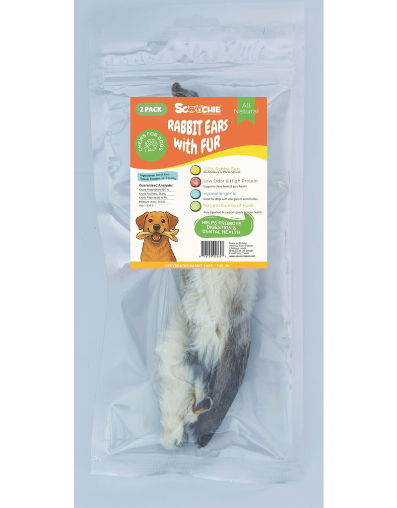 Scoochie Scoochie Rabbit Ears With Hair 2 Pack