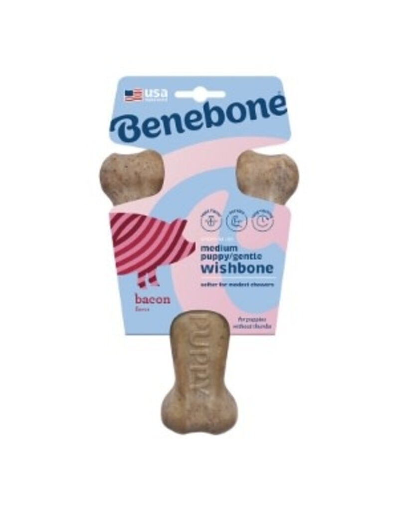 Benebone BENEBONE DOG BACON PUPPY WISHBONE, MEDIUM
