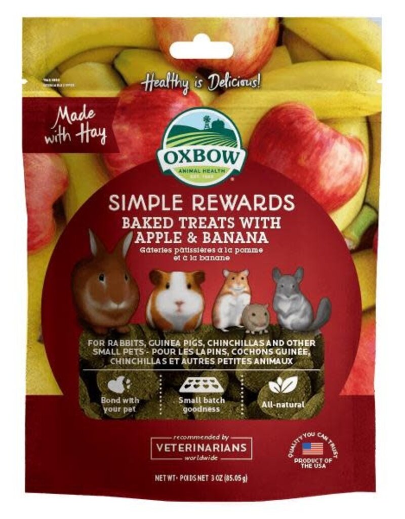 Oxbow Oxbow Simple Rewards -Apple & Banana Baked Treats For Rodents 2oz
