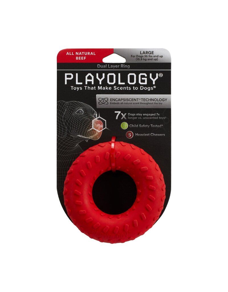 Playology Playology All Natural Beef Scented Dual Layer Ring Large