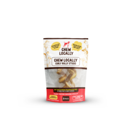 Chew Locally Chew Locally Curly Bully Sticks   Dog Treats 3 Pack
