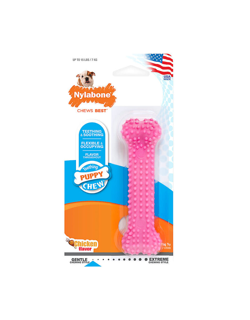 Nylabone Nylabone Puppy Teething & Soothing Flexible Chew Toy Chicken Flavor X-Small/Peti