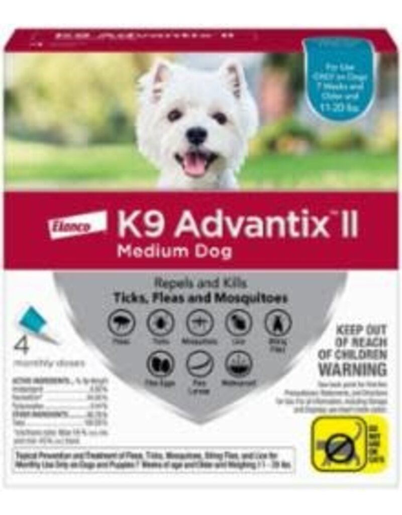 K9 Natural K9 Advantix II Flea Treatment Medium Dog Teal 4 Month Supply