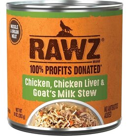 Rawz Rawz Chicken, Chicken Liver & Goats Milk Stew Canned Dog Food 10oz