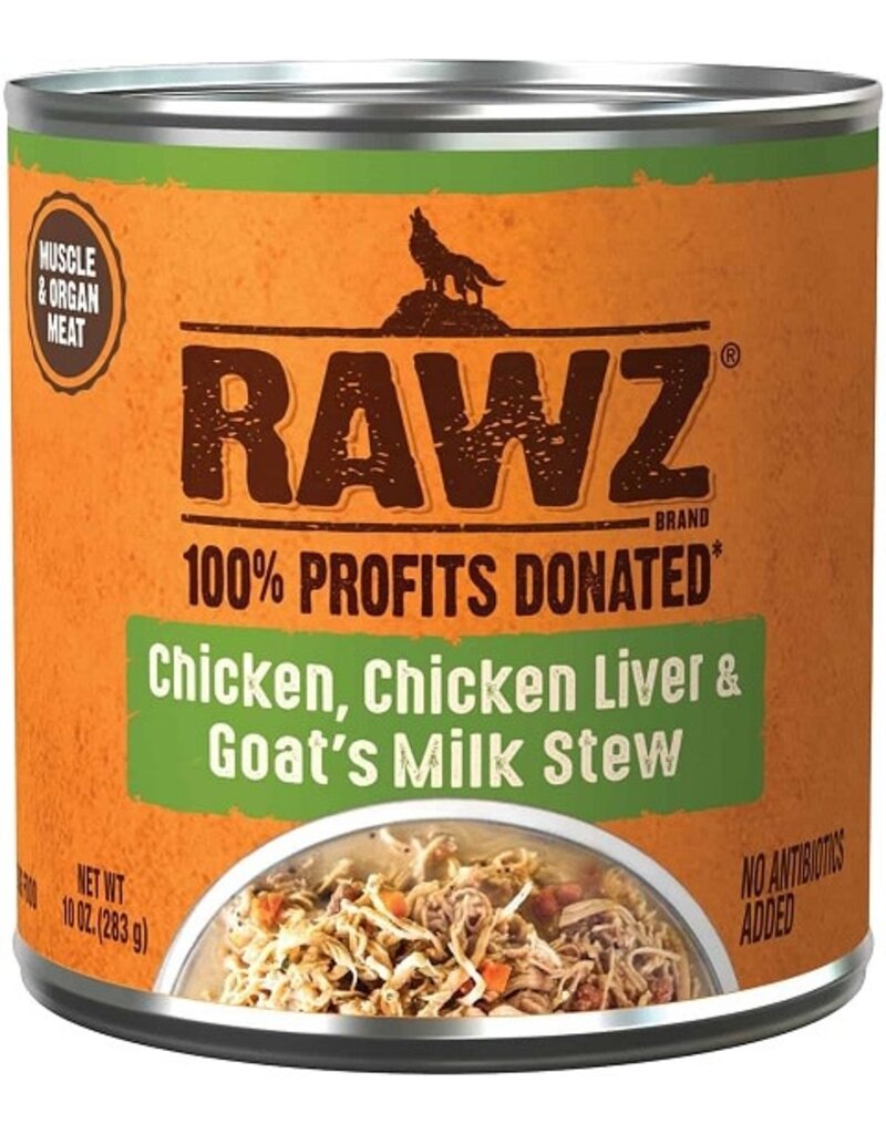 Rawz Rawz Chicken, Chicken Liver & Goats Milk Stew Canned Dog Food 10oz